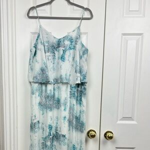 NWT Vintage Mossimo Teal & White Coral Reef Dress XL
